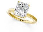 Radiant Cut Diamond Solitaire Engagement Ring in Yellow gold with Prong Setting_13