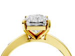 Radiant Cut Diamond Solitaire Engagement Ring in Yellow gold with Prong Setting_16
