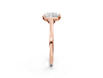Radiant Cut Diamond Solitaire Ring in Rose gold with Flower Prong Setting_20