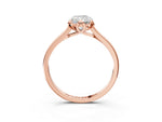 Radiant Cut Diamond Solitaire Ring in Rose gold with Flower Prong Setting_21