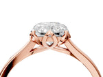Radiant Cut Diamond Solitaire Ring in Rose gold with Flower Prong Setting_22