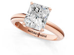 Radiant Cut Diamond Solitaire Ring in Rose gold with Prong Setting and Rounded Band_13