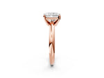 Radiant Cut Diamond Solitaire Ring in Rose gold with Prong Setting and Rounded Band_14