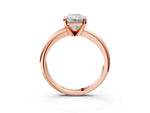 Radiant Cut Diamond Solitaire Ring in Rose gold with Prong Setting and Rounded Band_15