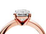 Radiant Cut Diamond Solitaire Ring in Rose gold with Prong Setting and Rounded Band_16