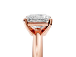 Radiant Cut Diamond Solitaire Ring in Rose gold with Prong Setting and Rounded Band_17