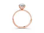 Radiant Cut Diamond Solitaire Ring in Rose gold with Round Pavé Band_45
