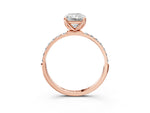 Radiant Cut Diamond Solitaire Ring in Rose gold with Round Shared Prong Pavé Band_21