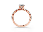 Radiant Cut Diamond Solitaire Ring in Rose gold with Shared Prong Marquise and Round Side Stones_39