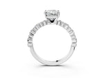 Radiant Cut Diamond Solitaire Ring in White gold with Pear and Round Cluster Band_15