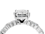 Radiant Cut Diamond Solitaire Ring in White gold with Pear and Round Cluster Band_16
