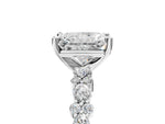 Radiant Cut Diamond Solitaire Ring in White gold with Pear and Round Cluster Band_17