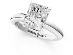 Radiant Cut Diamond Solitaire Ring in White gold with Prong Setting and Rounded Band_13
