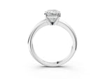 Radiant Cut Diamond Solitaire Ring in White gold with Prong Setting and Rounded Band_15