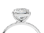Radiant Cut Diamond Solitaire Ring in White gold with Round Pavé Band_10