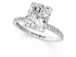 Radiant Cut Diamond Solitaire Ring in White gold with Round Pavé Band_43