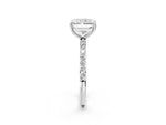 Radiant Cut Diamond Solitaire Ring in White gold with Round Pavé Band_44