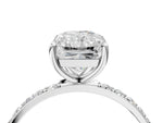 Radiant Cut Diamond Solitaire Ring in White gold with Round Pavé Band_46
