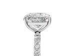 Radiant Cut Diamond Solitaire Ring in White gold with Round Pavé Band_47