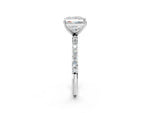Radiant Cut Diamond Solitaire Ring in White gold with Round Pavé Band_8