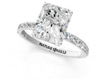 Radiant Cut Diamond Solitaire Ring in White gold with Round Shared Prong Pavé Band_19