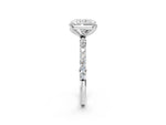 Radiant Cut Diamond Solitaire Ring in White gold with Round Shared Prong Pavé Band_20