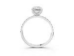 Radiant Cut Diamond Solitaire Ring in White gold with Round Shared Prong Pavé Band_21