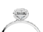 Radiant Cut Diamond Solitaire Ring in White gold with Round Shared Prong Pavé Band_22