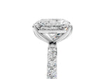 Radiant Cut Diamond Solitaire Ring in White gold with Round Shared Prong Pavé Band_23