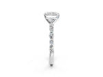Radiant Cut Diamond Solitaire Ring in White gold with Shared Prong Marquise and Round Side Stones_14