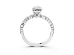 Radiant Cut Diamond Solitaire Ring in White gold with Shared Prong Marquise and Round Side Stones_15