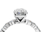Radiant Cut Diamond Solitaire Ring in White gold with Shared Prong Marquise and Round Side Stones_16