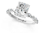 Radiant Cut Diamond Solitaire Ring in White gold with Shared Prong Marquise and Round Side Stones_37