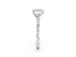 Radiant Cut Diamond Solitaire Ring in White gold with Shared Prong Marquise and Round Side Stones_38