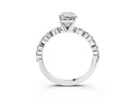 Radiant Cut Diamond Solitaire Ring in White gold with Shared Prong Marquise and Round Side Stones_39