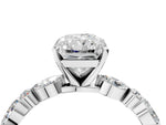 Radiant Cut Diamond Solitaire Ring in White gold with Shared Prong Marquise and Round Side Stones_40