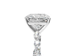 Radiant Cut Diamond Solitaire Ring in White gold with Shared Prong Marquise and Round Side Stones_41