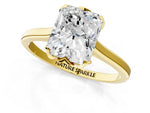 Radiant Cut Diamond Solitaire Ring in Yellow gold with Flower Prong Setting_19