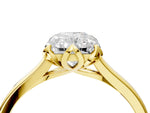 Radiant Cut Diamond Solitaire Ring in Yellow gold with Flower Prong Setting_22