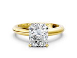 Radiant Cut Diamond Solitaire Ring in Yellow gold with Prong Setting and Rounded Band_12