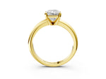 Radiant Cut Diamond Solitaire Ring in Yellow gold with Prong Setting and Rounded Band_15