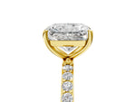 Radiant Cut Diamond Solitaire Ring in Yellow gold with Round Pavé Band_47