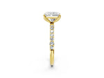 Radiant Cut Diamond Solitaire Ring in Yellow gold with Round Shared Prong Pavé Band_20