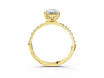 Radiant Cut Diamond Solitaire Ring in Yellow gold with Round Shared Prong Pavé Band_21