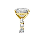Radiant Cut Diamond Solitaire Ring in Yellow gold with Shared Prong Marquise and Round Side Stones_41