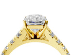 Radiant Cut Diamond Vintage Scroll Solitaire Ring in Yellow gold with Graduated Round Side Stones_16