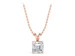 Rose gold Asscher Diamond Solitaire Pendant with Four Prong Setting_1