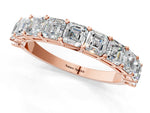 Rose gold Asscher cut diamond Half Eternity Band with Shared Prong Setting_1