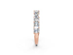 Rose gold Asscher cut diamond Half Eternity Band with Shared Prong Setting_2