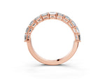Rose gold Asscher cut diamond Half Eternity Band with Shared Prong Setting_3
